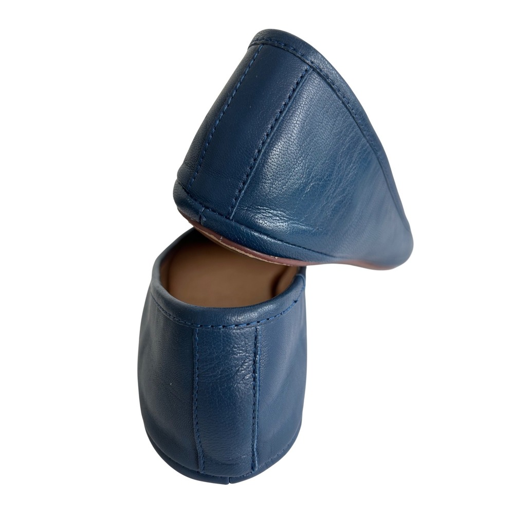Pure Jill Navy Blue‎ Leather Ballet Flats Round Toe Slip On Shoes Womens Size 6 - Picture 5 of 6